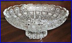 Bohemian Czech Vintage Crystal 8 Round Bowl Hand Cut Queen Lace 24% Lead Glass