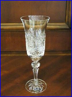 Bohemian Czech Vintage Crystal Champagne Glass 150 ml set 6 Hand Cut Queen Lace