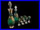 Bohemian-Glass-Decanter-Set-Green-Glass-With-Enameled-Flowers-Vintage-read-01-jexo