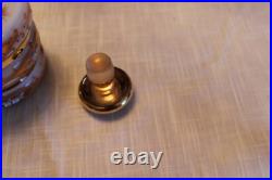 Bohemian Peach Orange White Background Floral Gold Vintage Hand Painted Decanter