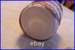 Bohemian Peach Orange White Background Floral Gold Vintage Hand Painted Decanter