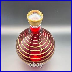 Bohemian Vintage Crystal Glass Decanter Made in Czech Bohemia Marked