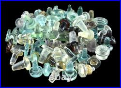Bottle Stoppers 82 Glass Apothecary, Medical, Decanter, Perfume Clear Aqua Amber