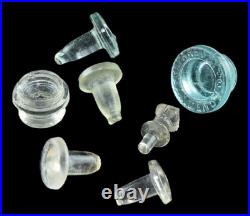 Bottle Stoppers 82 Glass Apothecary, Medical, Decanter, Perfume Clear Aqua Amber