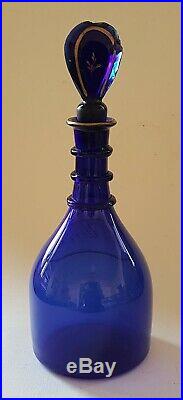 Bristol blue glass vintage Georgian antique Gin decanter