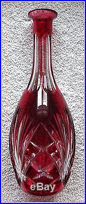 CRANBERRY RED PINK Decanter CUT TO CLEAR 24% CRYSTAL Germany NIERSTEIN Nachtmann