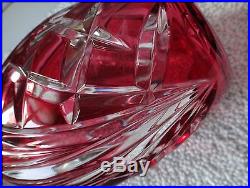 CRANBERRY RED PINK Decanter CUT TO CLEAR 24% CRYSTAL Germany NIERSTEIN Nachtmann