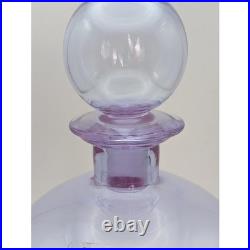 Carlo Moretti Murano Glass Decanter Purple Orb Stopper Made in Italy Vintage