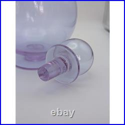 Carlo Moretti Murano Glass Decanter Purple Orb Stopper Made in Italy Vintage
