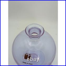 Carlo Moretti Murano Glass Decanter Purple Orb Stopper Made in Italy Vintage