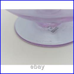 Carlo Moretti Murano Glass Decanter Purple Orb Stopper Made in Italy Vintage