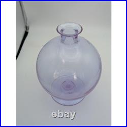 Carlo Moretti Murano Glass Decanter Purple Orb Stopper Made in Italy Vintage