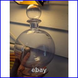 Carlo Moretti Murano Glass Decanter Purple Orb Stopper Made in Italy Vintage