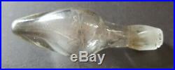 Clear etched glass vintage pre Victorian antique decanter flask