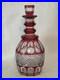 Cranberry-Red-Cut-To-Clear-Vintage-Glass-Decanter-Blarney-Notches-Diamonds-01-liwv