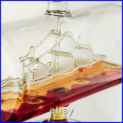 Creative Antique Boat Shape Decanter Set Red Wine Whiskey Glass Ship Decanter