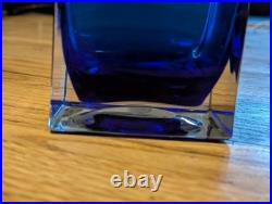 Cristalleria Toscana Italy Cobalt Blue Murano Sommerso Decanter Vintage