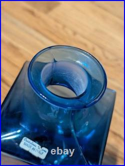 Cristalleria Toscana Italy Cobalt Blue Murano Sommerso Decanter Vintage