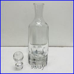 Crystal Decanter Bottle with Stopper. 14 inch Tall Vintage Glass Bottle -Barware