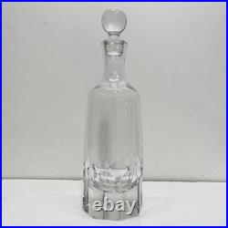 Crystal Decanter Bottle with Stopper. 14 inch Tall Vintage Glass Bottle -Barware