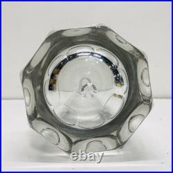 Crystal Decanter Bottle with Stopper. 14 inch Tall Vintage Glass Bottle -Barware