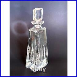 Crystal Liquor Decanter and Stopper Vintage Glass 12 x 4.5 24 oz