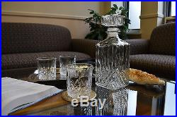 Crystal Whiskey Decanter Set Glass Brandy Square Carafe Scotch Vodka 7 X Vintage