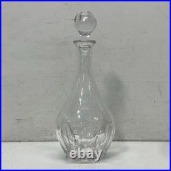 Crystal Wine Decanter with Stopper. 12.5 Tall Vintage Glass Bottle -Barware