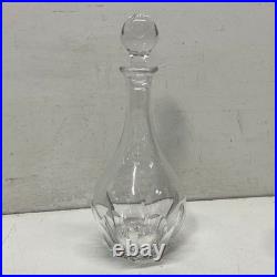 Crystal Wine Decanter with Stopper. 12.5 Tall Vintage Glass Bottle -Barware