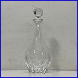 Crystal Wine Decanter with Stopper. 12.5 Tall Vintage Glass Bottle -Barware