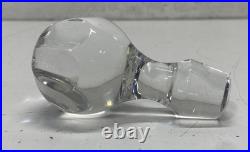 Crystal Wine Decanter with Stopper. 12.5 Tall Vintage Glass Bottle -Barware
