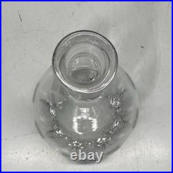 Crystal Wine Decanter with Stopper. 12.5 Tall Vintage Glass Bottle -Barware