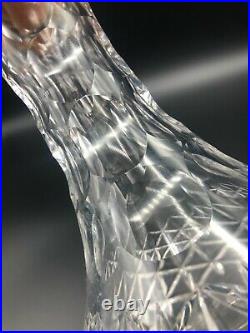 Cut Crystal Ship's Decanter with Stopper, 10 1/2 Tall x 7 1/2 Widest (Bottom)