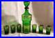 Dark-Green-Glass-Gold-Filigree-Decanter-Set-with-Six-Glasses-1970s-Vintage-01-kgri