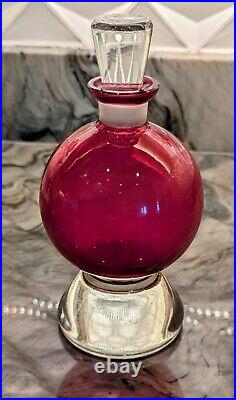 Decanter, Cranberry Glass Vintage (Very Rare) Art Deco