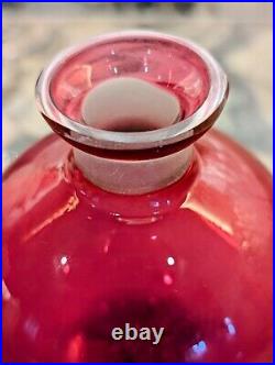 Decanter, Cranberry Glass Vintage (Very Rare) Art Deco