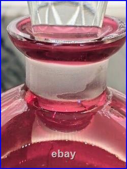 Decanter, Cranberry Glass Vintage (Very Rare) Art Deco