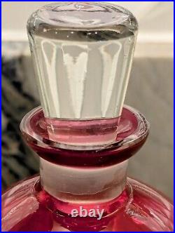 Decanter, Cranberry Glass Vintage (Very Rare) Art Deco