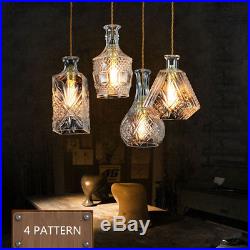 Decanter Glass Bottle Pendant Light Ceiling Lights Lamp Shade Vintage Decorative