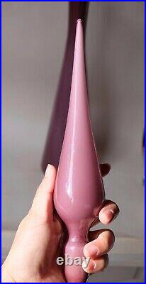 Dusky purple cased Genie Bottle Decanter Mcm Glass Italy Vintage Empoli 1960s