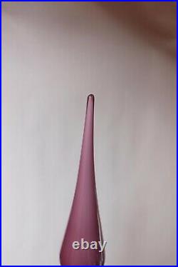 Dusky purple cased Genie Bottle Decanter Mcm Glass Italy Vintage Empoli 1960s