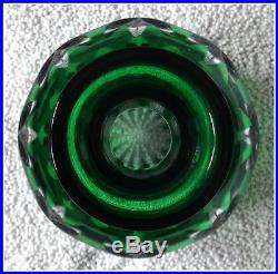 EMERALD GREEN Wine Decanter CUT TO CLEAR Lead CRYSTAL Germany BAMBERG Nachtmann