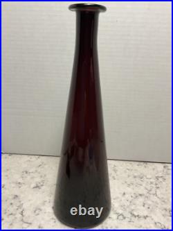 EMPOLI Amethyst Purple ART GLASS Genie Bottle Decanter MCM Italian VINTAGE