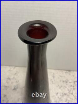 EMPOLI Amethyst Purple ART GLASS Genie Bottle Decanter MCM Italian VINTAGE