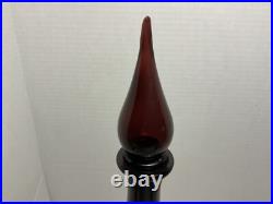 EMPOLI Amethyst Purple ART GLASS Genie Bottle Decanter MCM Italian VINTAGE