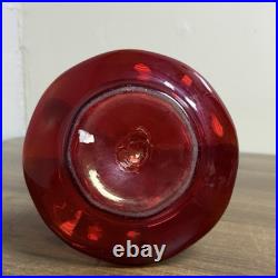 Early 1960's Vintage MCM Bischoff #373 Ruby Red Art Glass Decanter with Stopper