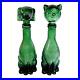 Empoli-Cat-Dog-Decanter-Italian-Emerald-Green-Glass-Bottle-Mid-C-Set-of-2-01-jc