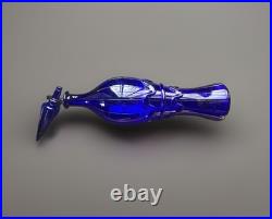 Empoli Cobalt Blue Vintage Genie Decanter with Faceted Stopper, 19.5