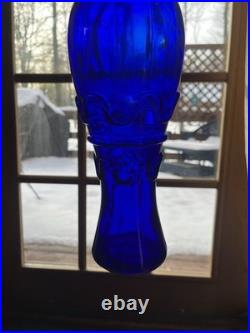 Empoli Cobalt Blue Vintage Genie Decanter with Faceted Stopper, 19.5