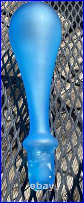 Empoli Genie Bottle Blue Satin Frosted Glass Decanter 23-1/2 Mid Century Modern